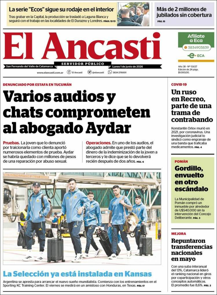 Portada de El Ancasti (Argentina)