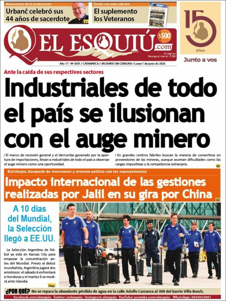 Portada de El Esquiu (Argentina)