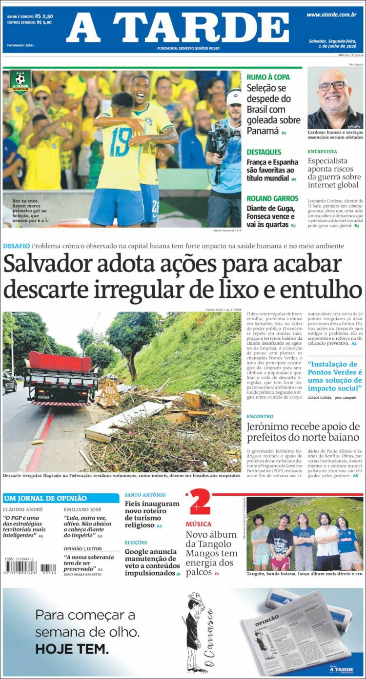 Portada de Diário A Tarde (Brasil)