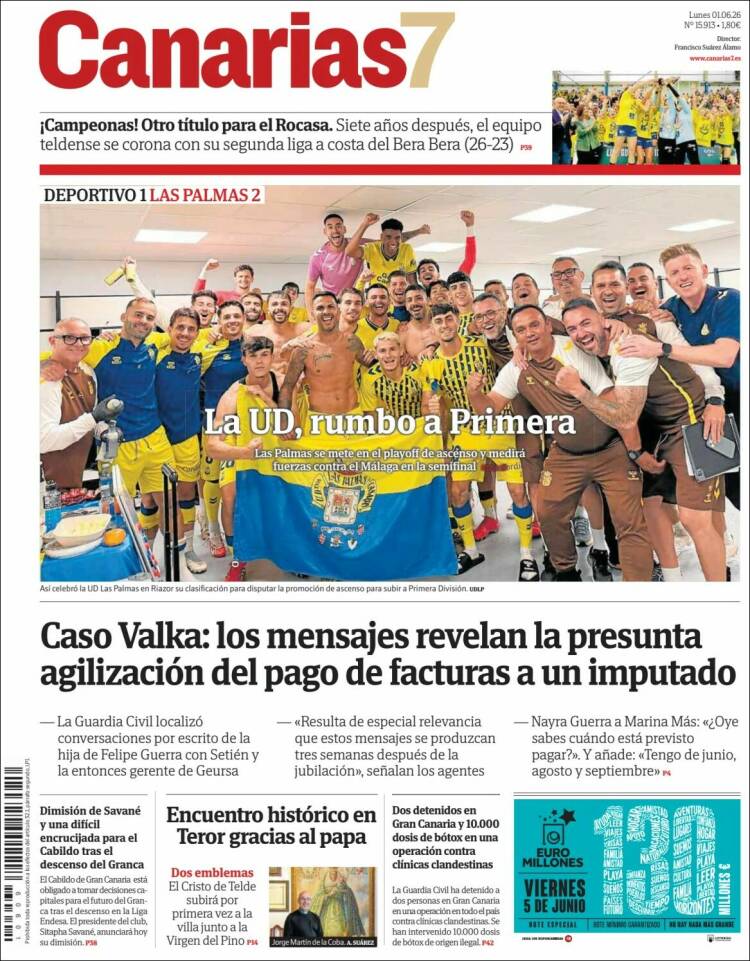 Portada de Canarias 7 (Espa&ntilde;a)