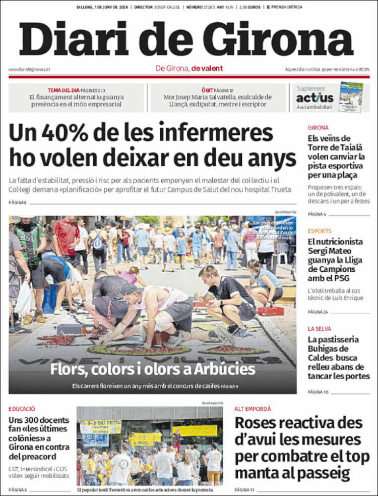 Portada de Diari de Girona (Espa&ntilde;a)