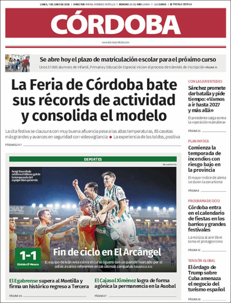 Portada de Diario de Córdoba (Espa&ntilde;a)