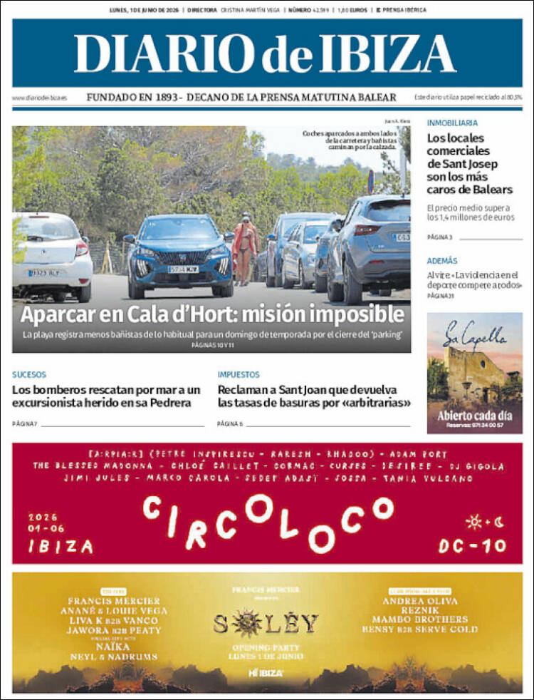 Portada de Diario de Ibiza (Espa&ntilde;a)