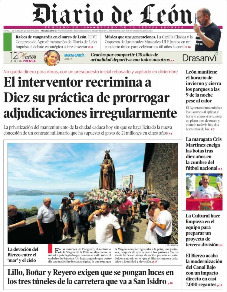 Portada de Diario de León (Espa&ntilde;a)