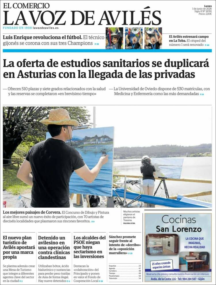 Portada de El Comercio - Avilés (Espa&ntilde;a)
