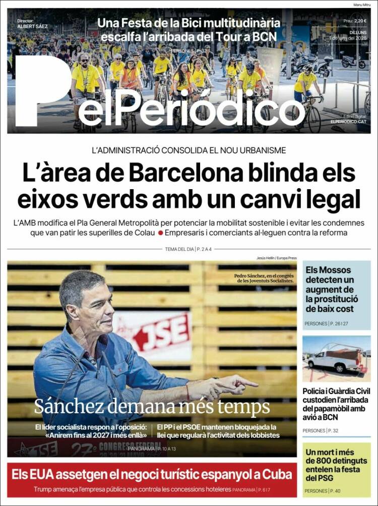 Portada de El Periódico de Catalunya (Espa&ntilde;a)