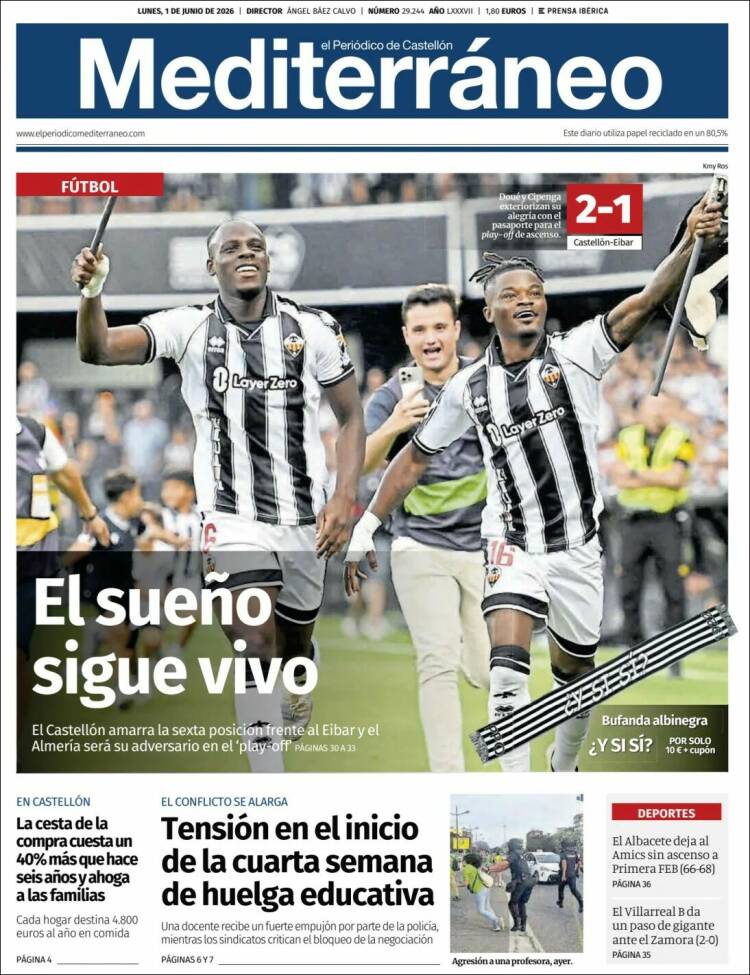 Portada de El Periódico Mediterraneo (Espa&ntilde;a)