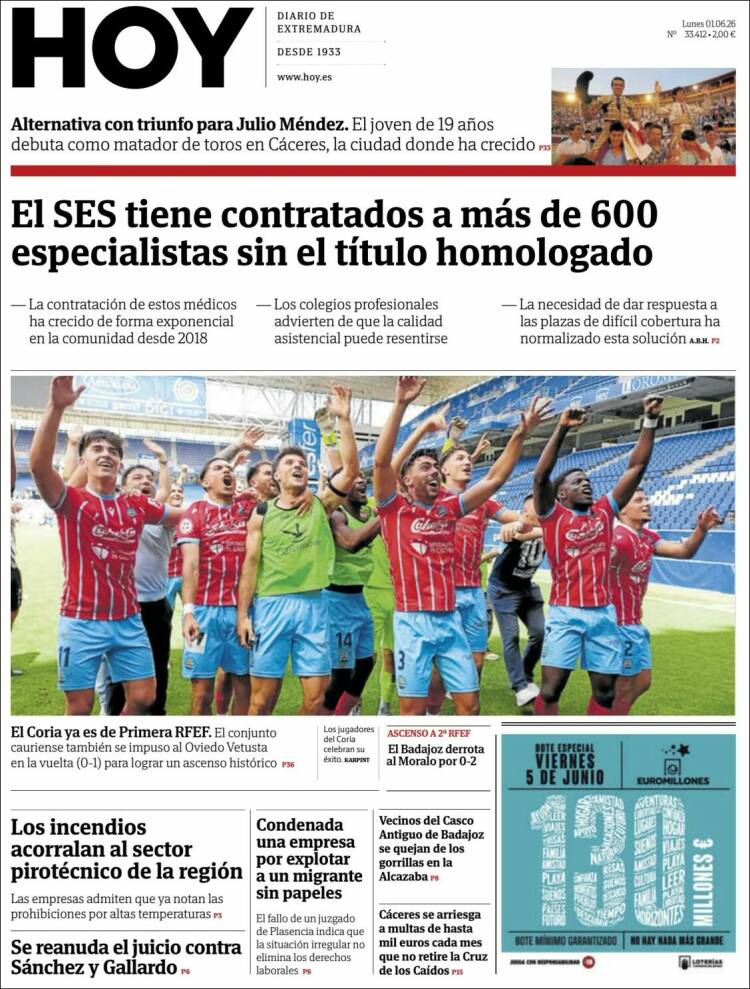 Portada de Hoy - Badajoz (Espa&ntilde;a)