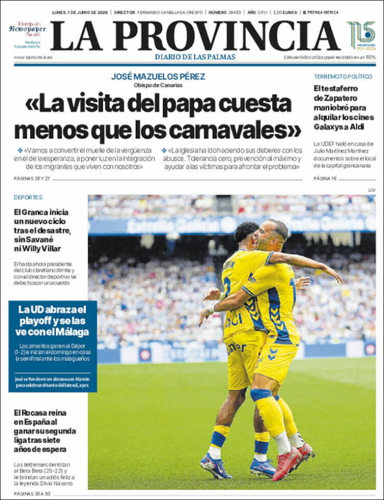 Portada de La Provincia (Espa&ntilde;a)