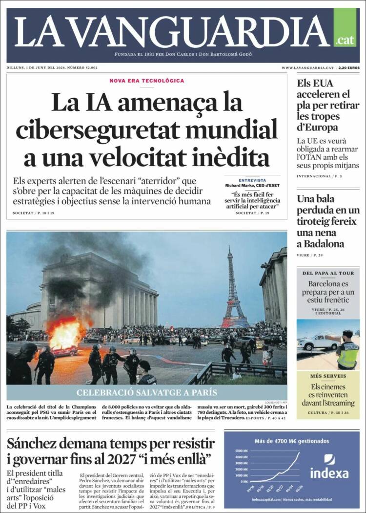 Portada de La Vanguardia (Espa&ntilde;a)
