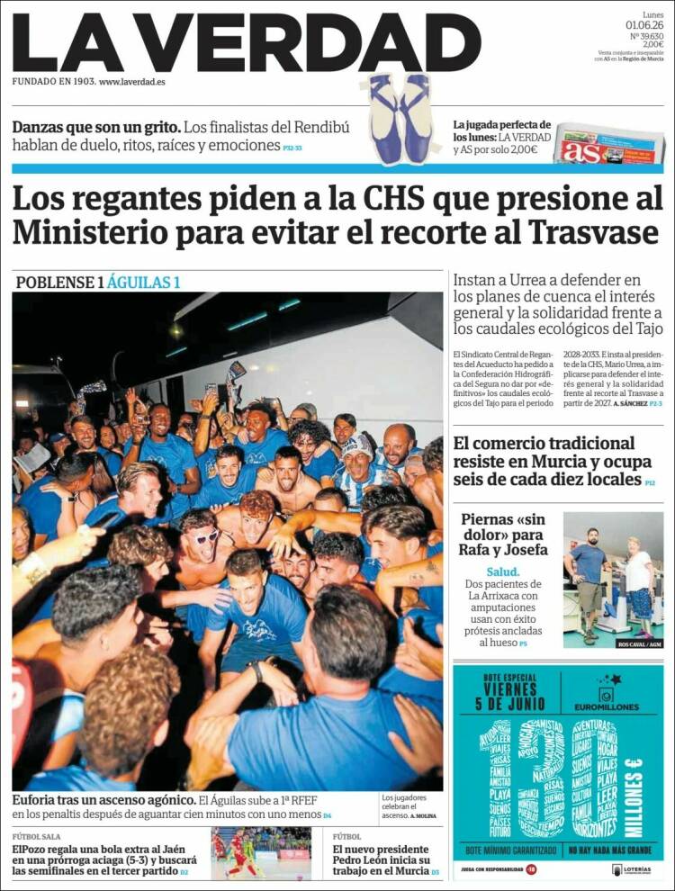 Portada de La Verdad de Murcia (Espa&ntilde;a)