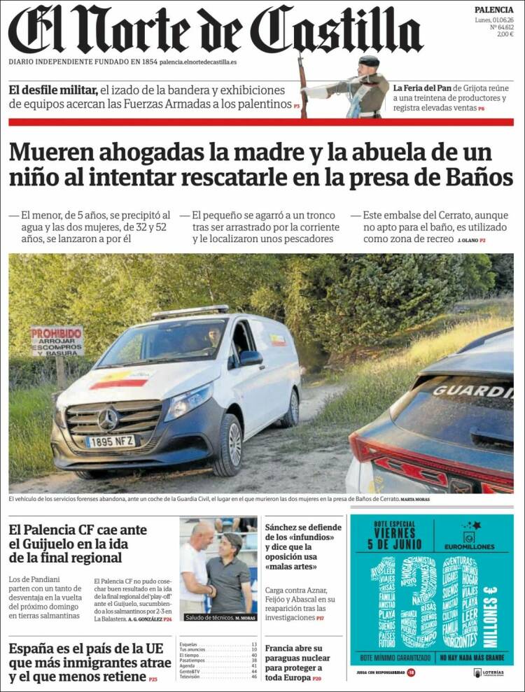 Portada de Norte de Castilla - Palencia (Espa&ntilde;a)