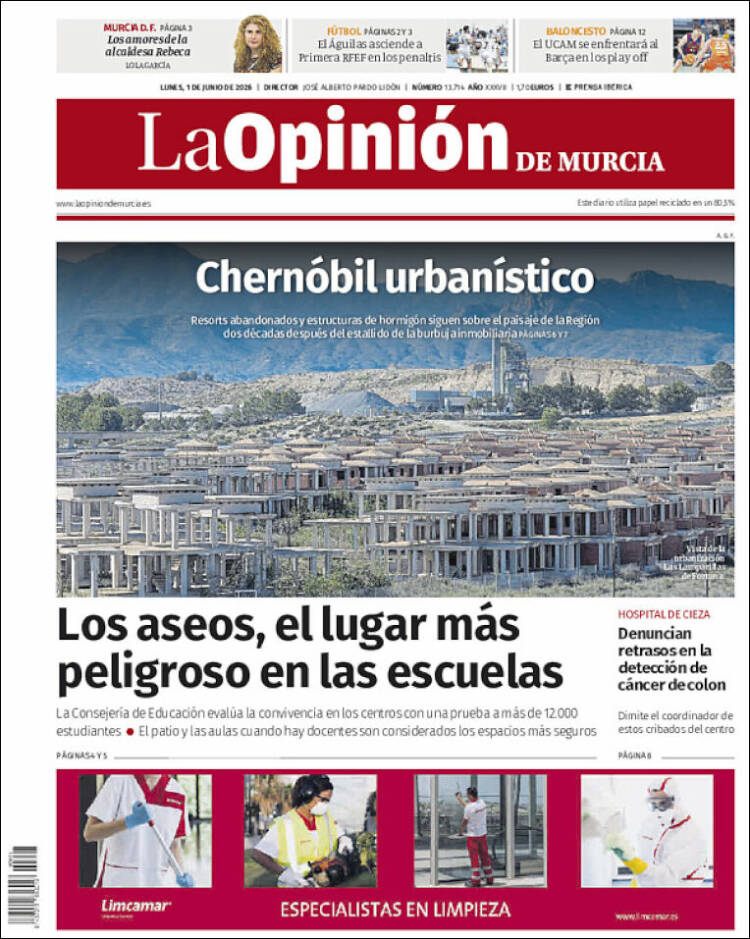 Portada de La Opinión de Murcia (Espa&ntilde;a)
