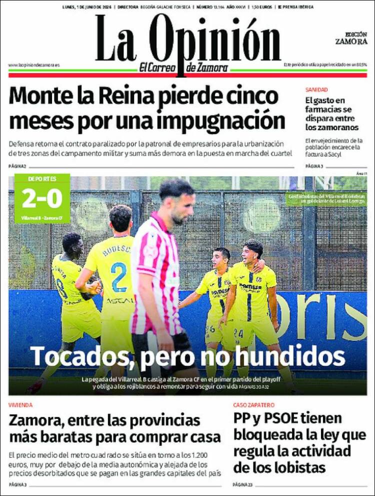 Portada de La Opinión - El Correo de Zamora (Espa&ntilde;a)