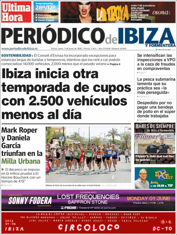 Portada de Periódico de Ibiza (Espa&ntilde;a)