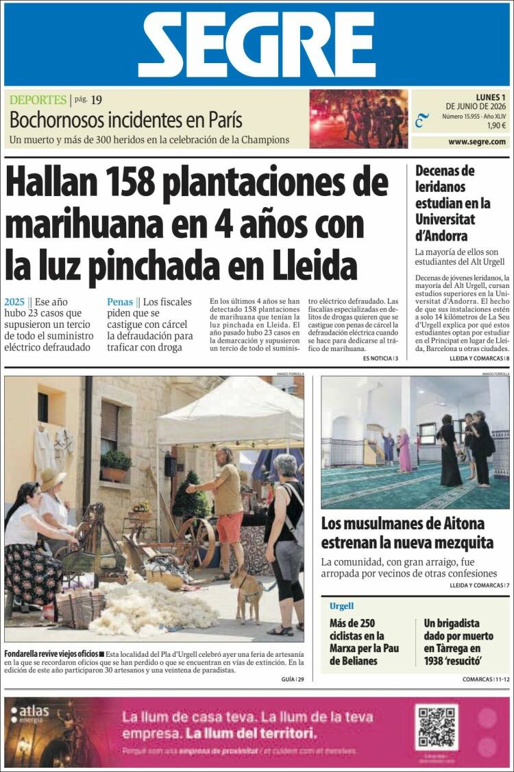 Portada de Segre  (Espa&ntilde;a)