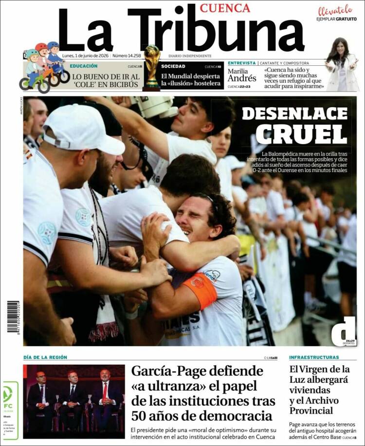 Portada de La Tribuna de Cuenca (Espa&ntilde;a)