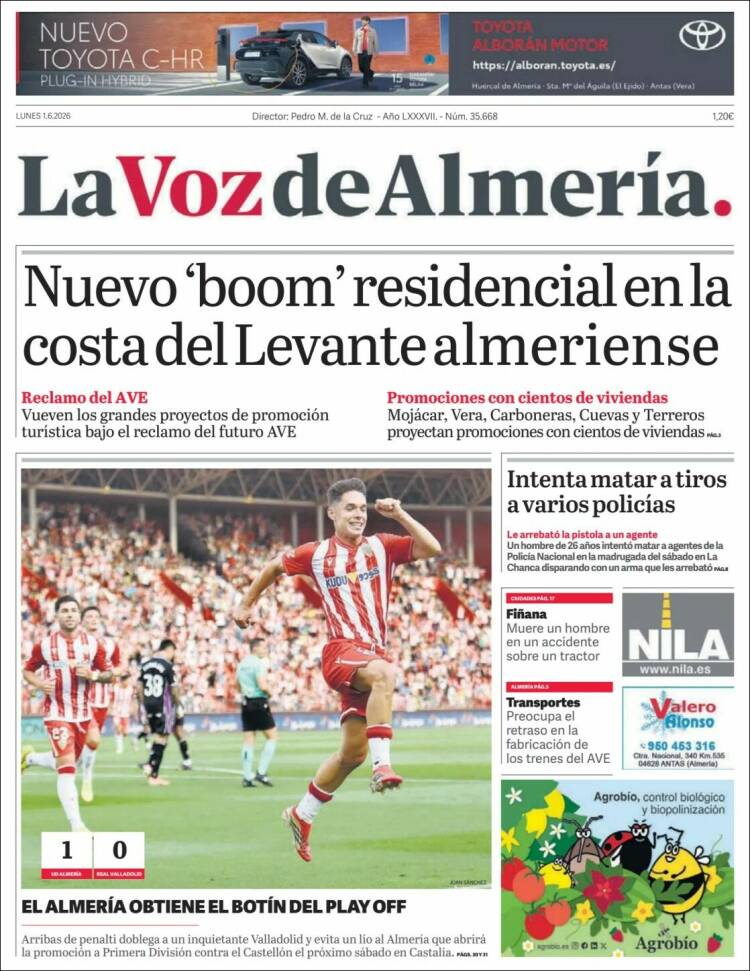 Portada de La Voz de Almería (Espa&ntilde;a)