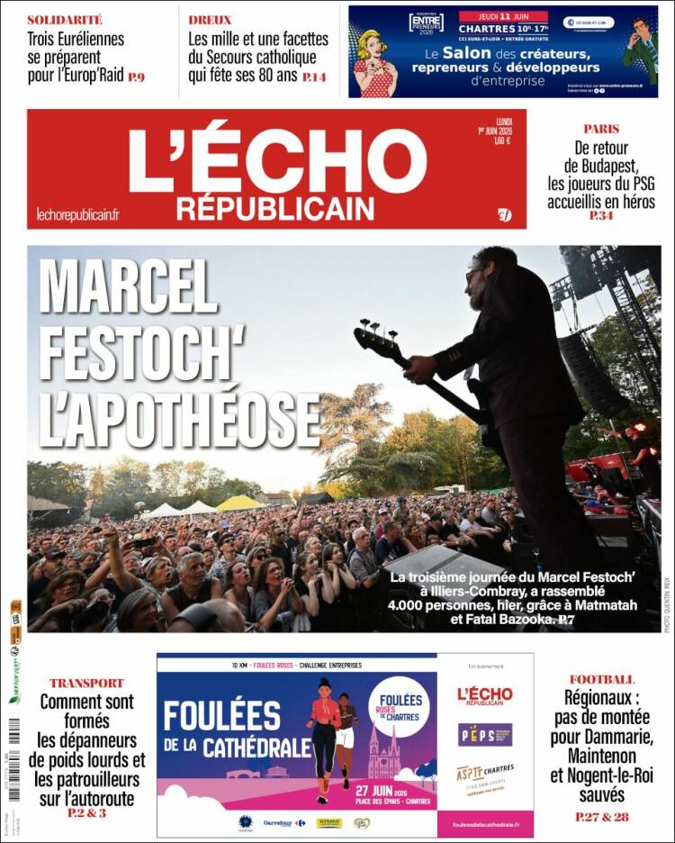 Portada de L'Echo Républicain (Francia)