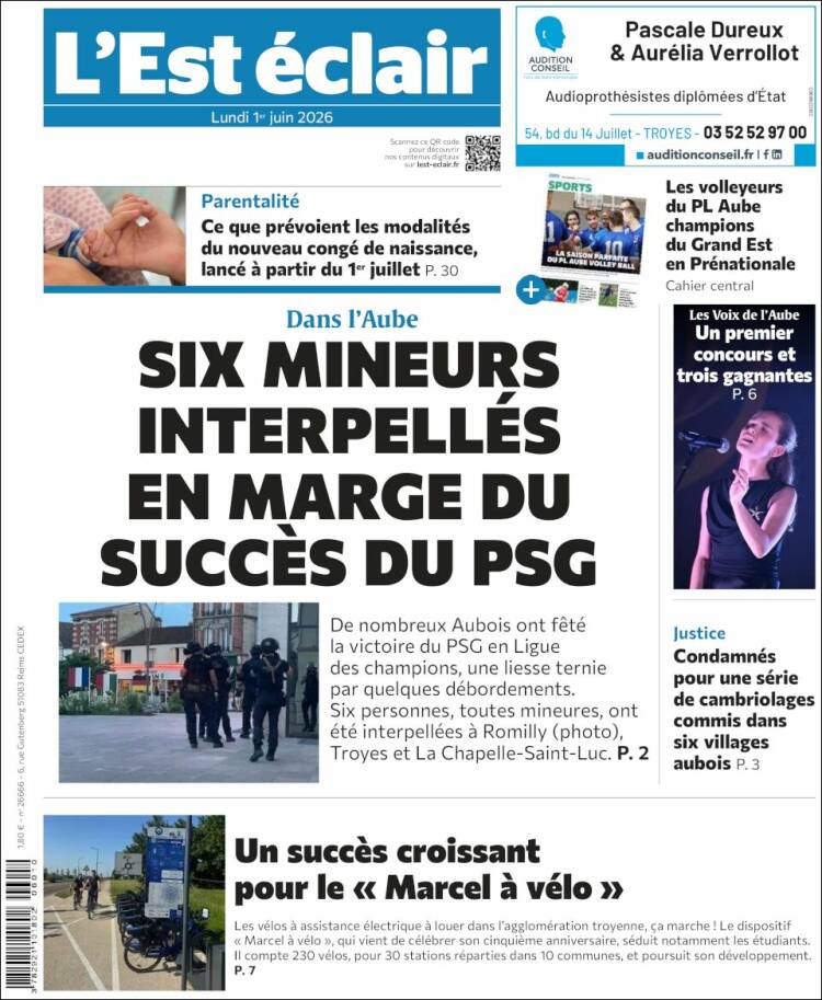Portada de L'Est Eclair (Francia)