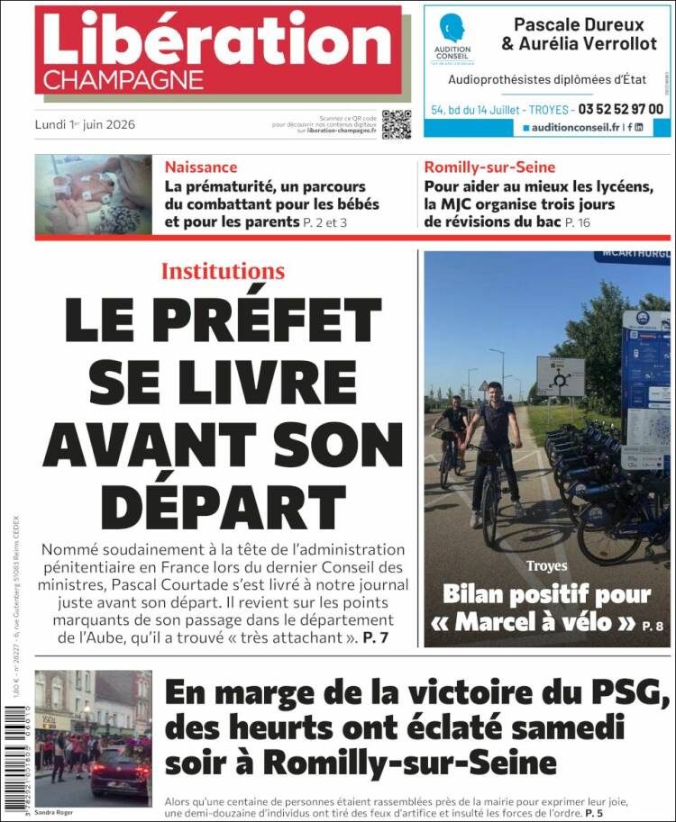 Portada de Libération Champagne (Francia)