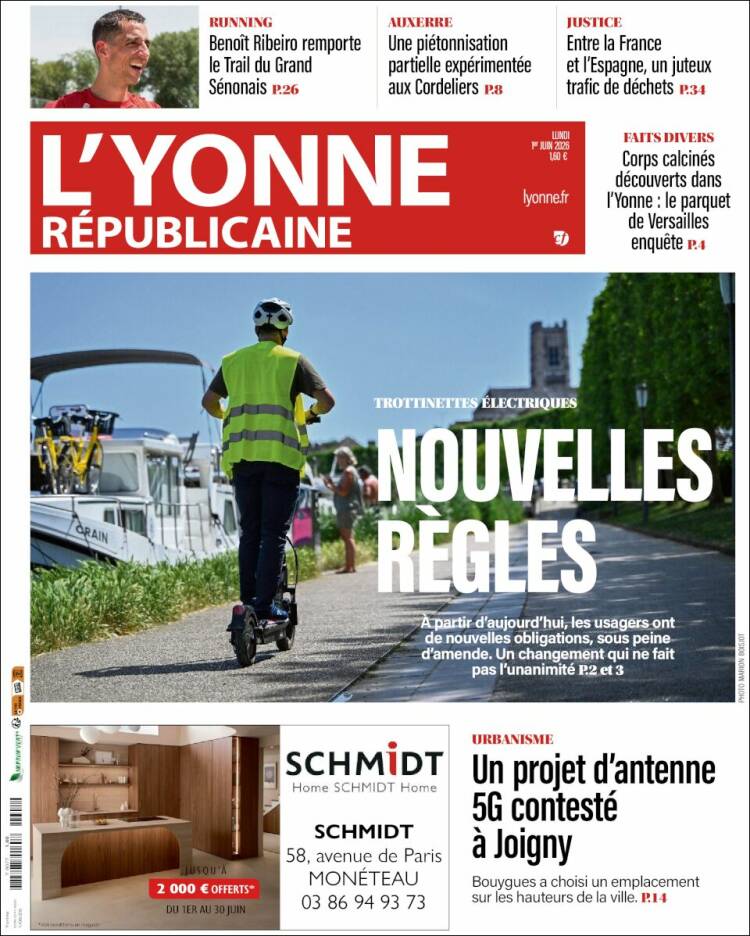 Portada de L'Yonne-Républicaine (Francia)