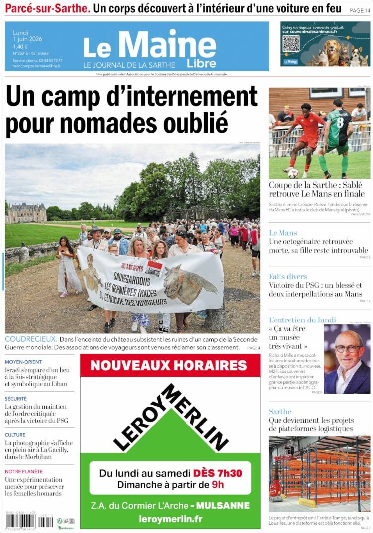 Portada de Le Maine Libre (Francia)