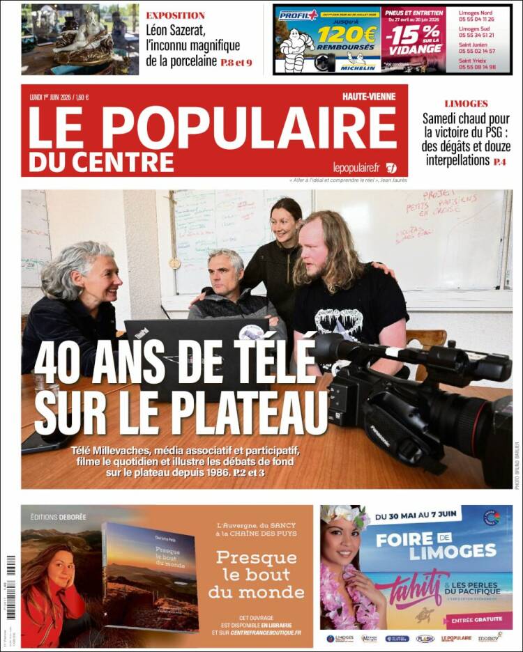 Portada de Le Populaire du Centre (Francia)