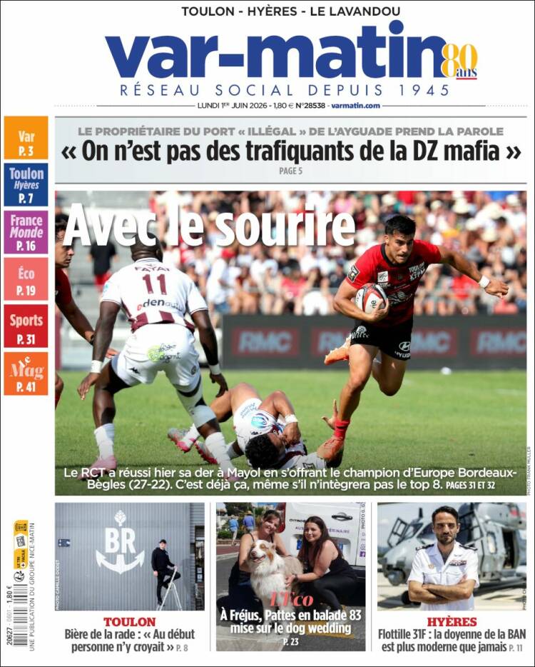 Portada de Var-Matin (Francia)