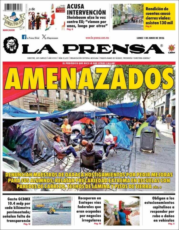 Portada de La Prensa (M&eacute;xico)