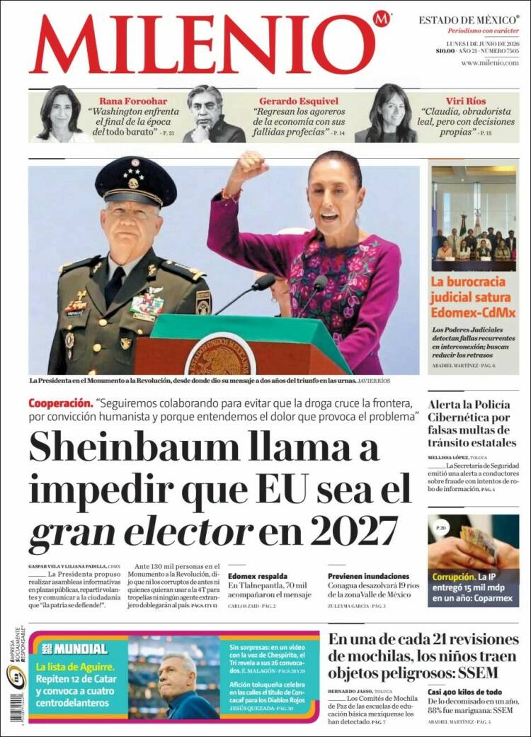 Portada de Milenio - Estado de México (M&eacute;xico)