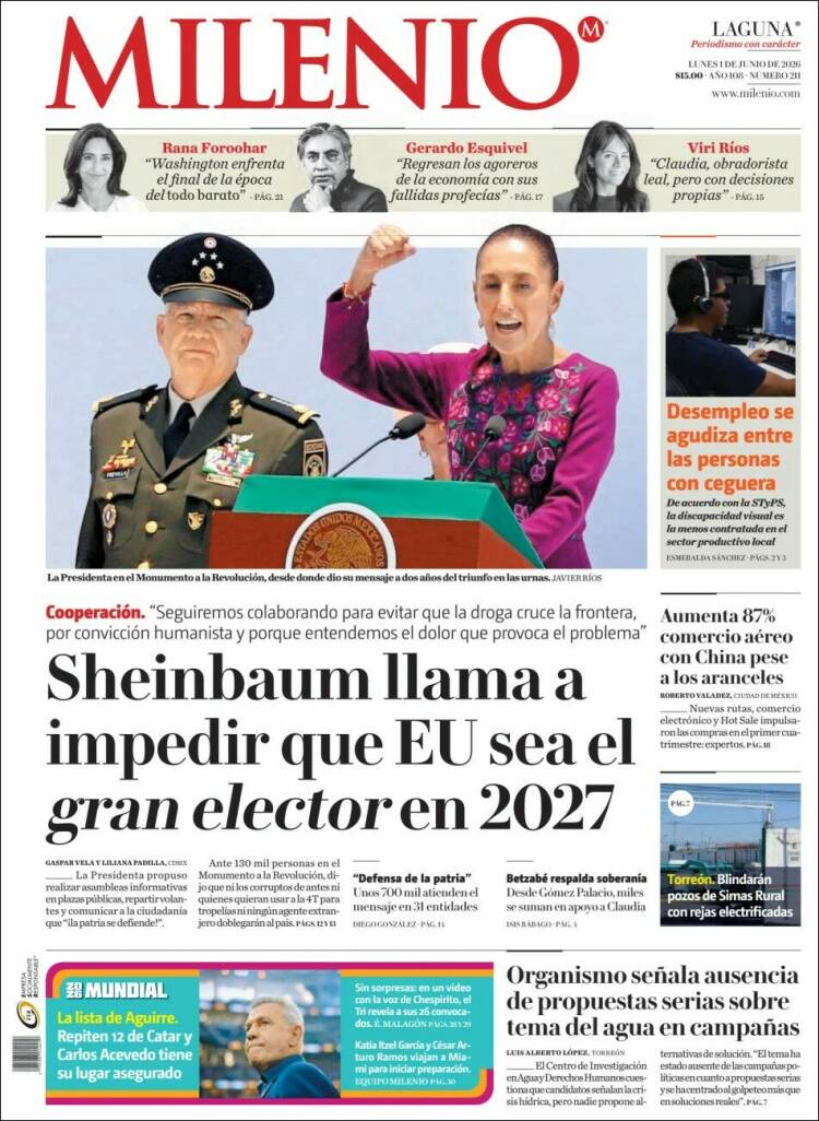 Portada de Milenio - Laguna (M&eacute;xico)