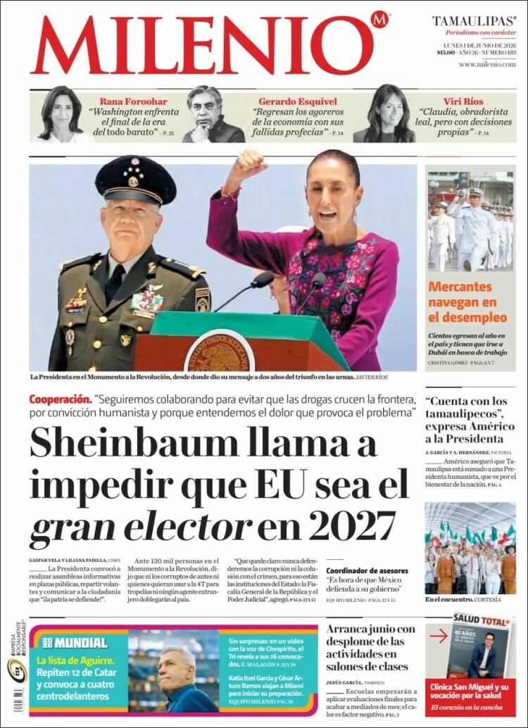 Portada de Milenio - Tamaulipas (M&eacute;xico)