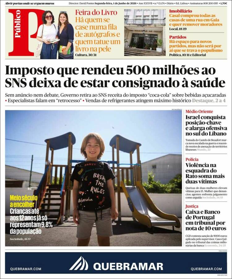 Portada de Público (Portugal)