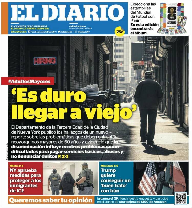 Portada de El Diario NY (USA)