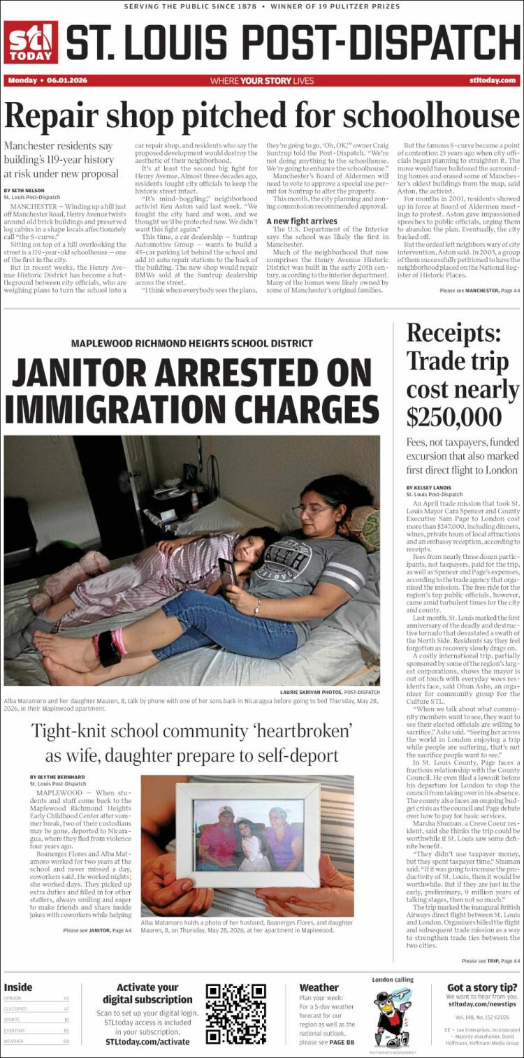 Portada de St. Louis Post-Dispatch (USA)