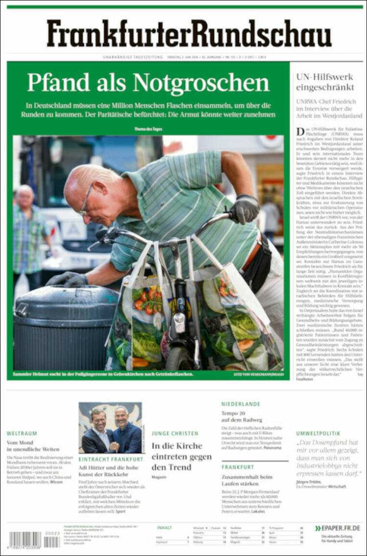 Portada de Frankfurter Rundschau (Alemania)