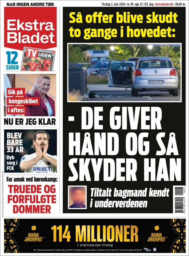 Portada de Ekstra Bladet (Dinamarca)