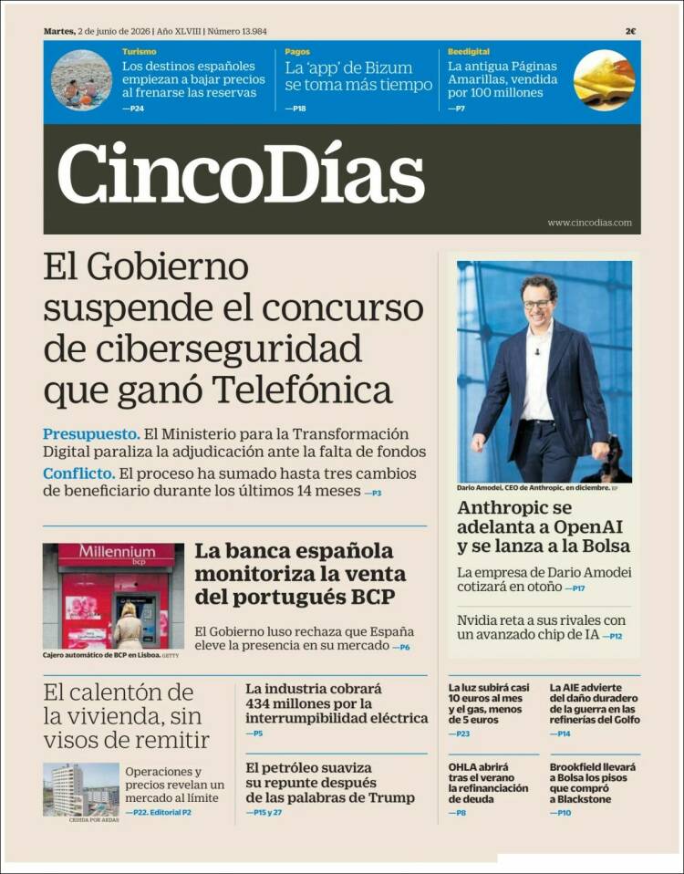Portada de Cinco Días (Espa&ntilde;a)
