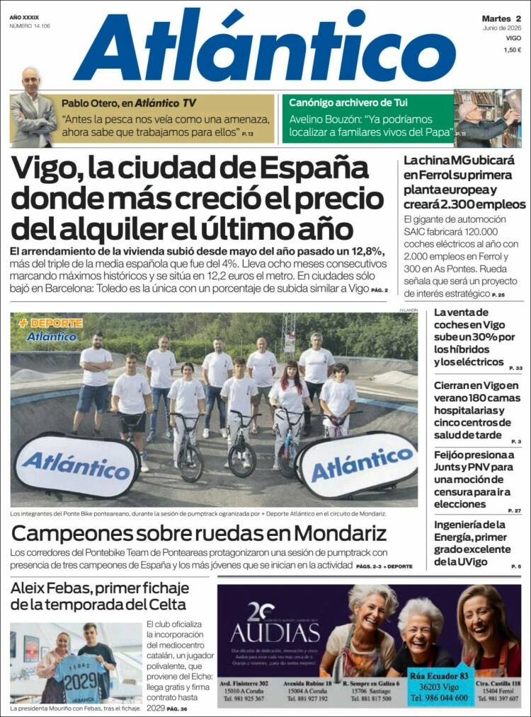 Portada de Atlántico Diario (Espa&ntilde;a)