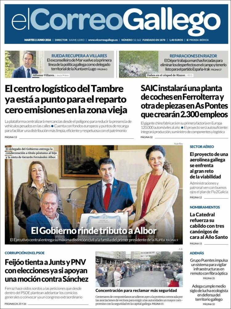 Portada de El Correo Gallego (Espa&ntilde;a)