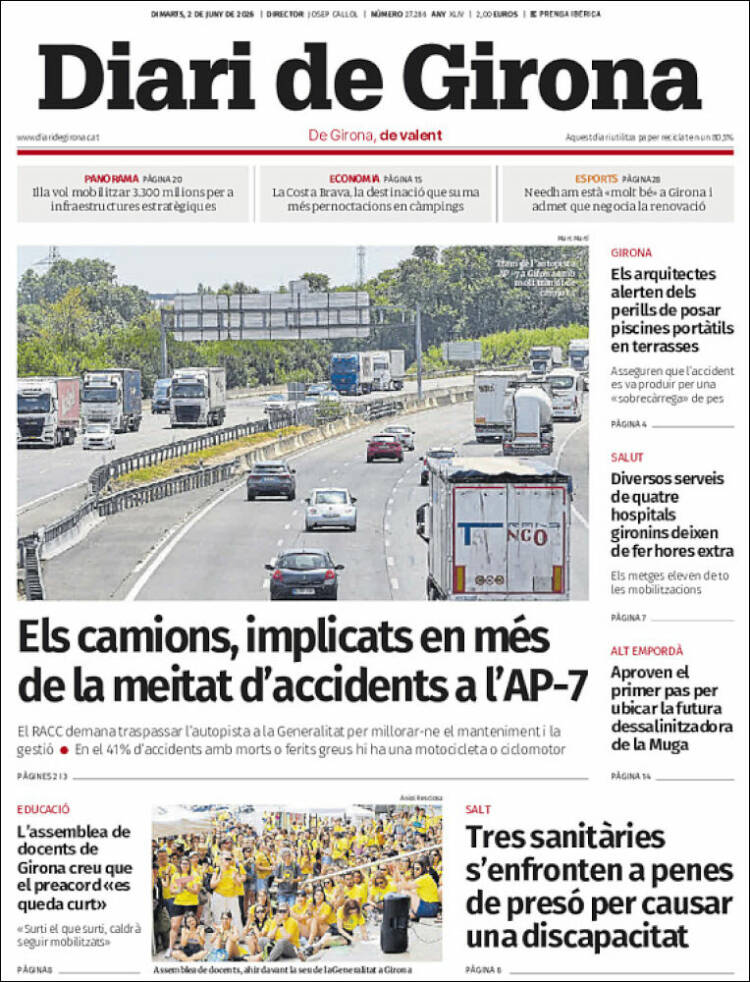 Portada de Diari de Girona (Espa&ntilde;a)