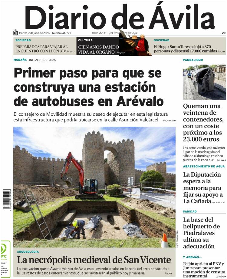 Portada de Diario de Ávila (Espa&ntilde;a)