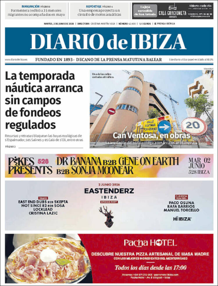 Portada de Diario de Ibiza (Espa&ntilde;a)