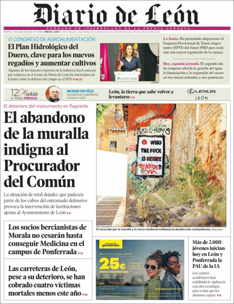 Portada de Diario de León (Espa&ntilde;a)