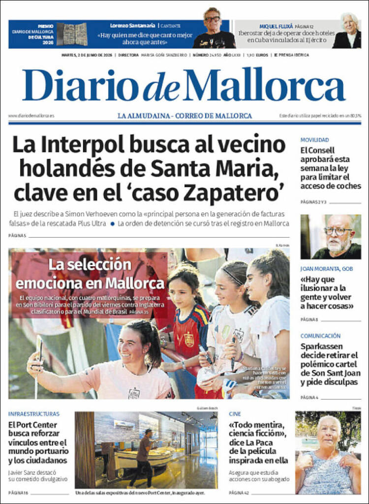 Portada de Diario de Mallorca (Espa&ntilde;a)