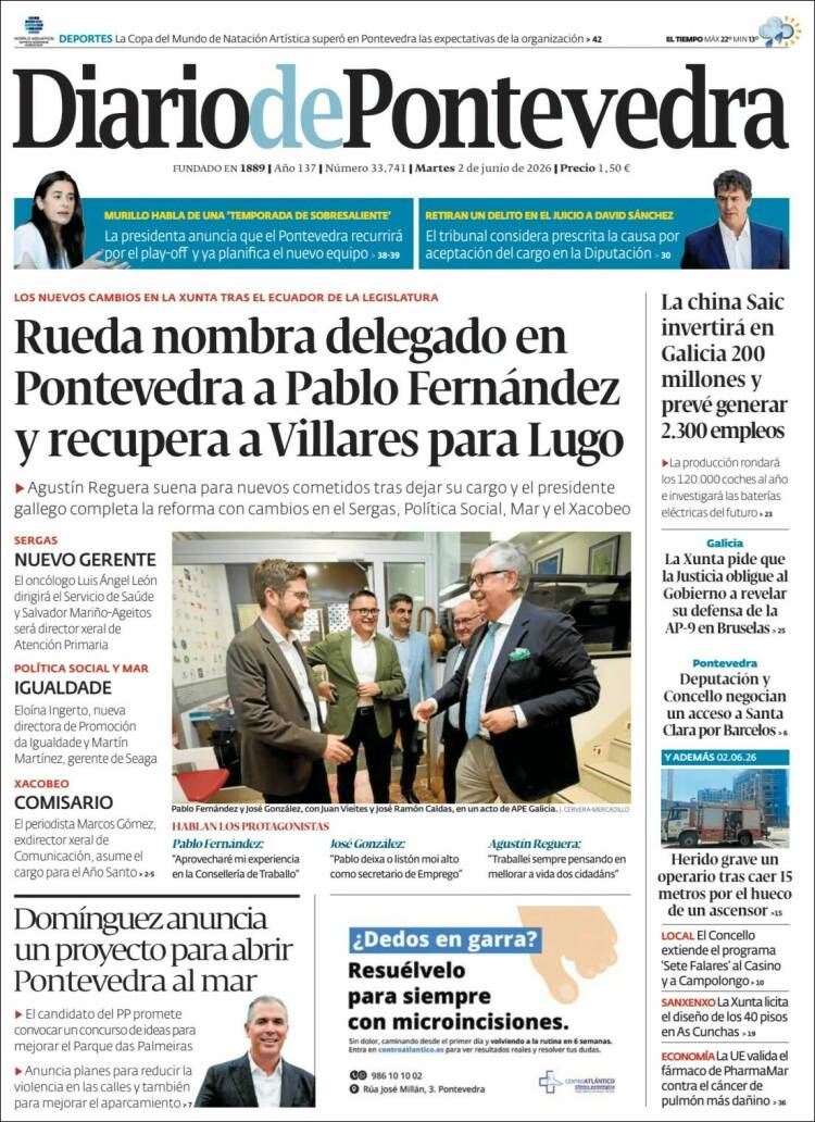 Portada de Diario de Pontevedra (Espa&ntilde;a)