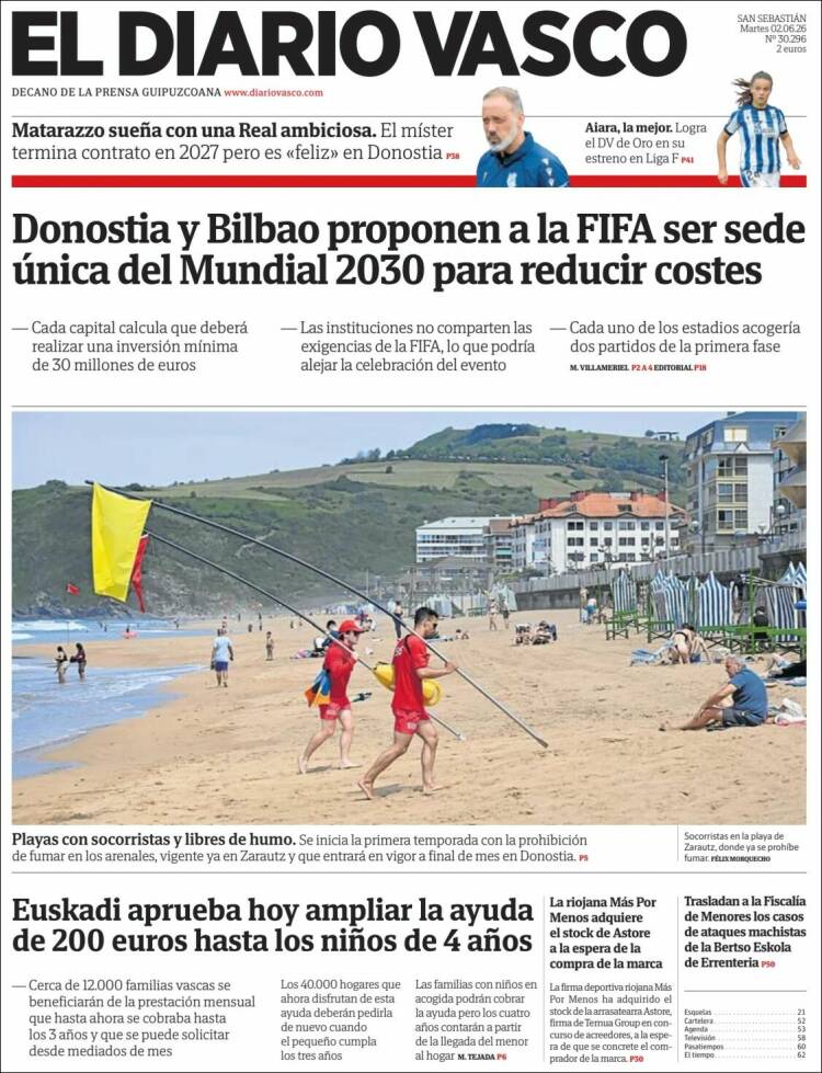 Portada de Diario Vasco (Espa&ntilde;a)