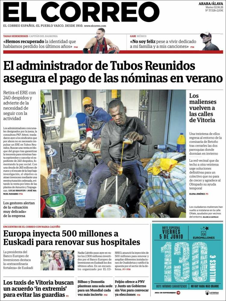 Portada de El Correo - Álava (Espa&ntilde;a)