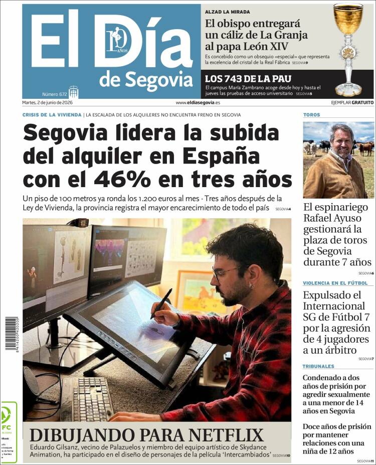Portada de El Día de Segovia (Espa&ntilde;a)